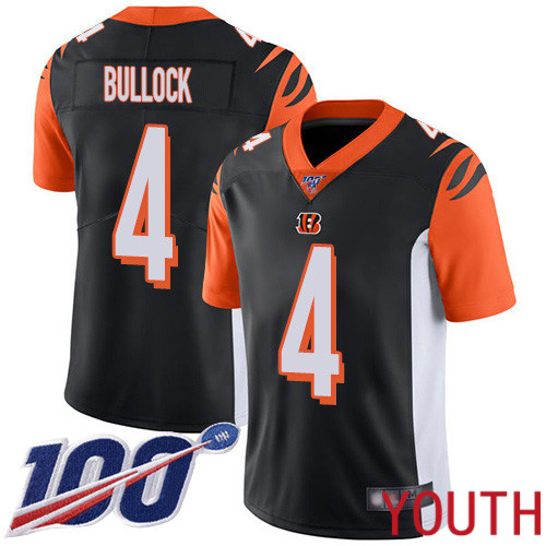 Cincinnati Bengals Limited Black Youth Randy Bullock Home Jersey NFL Footballl #4 100th Season Vapor Untouchable->cincinnati bengals->NFL Jersey